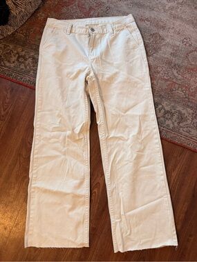 George Cream Wide-Leg Trousers